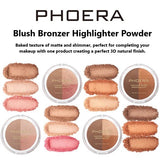 Phoera Blush Bronzer Highlighter Powder