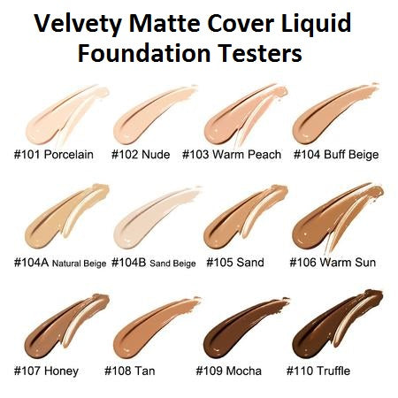 Phoera Velvety Matte Cover Liquid Foundation Testers
